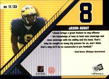 2006 Press Pass - Big Numbers #BN11 Jason Avant Back