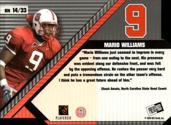 2006 Press Pass - Big Numbers #BN14 Mario Williams Back