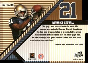 2006 Press Pass - Big Numbers #BN15 Maurice Stovall Back