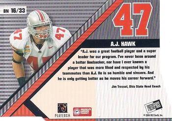 2006 Press Pass - Big Numbers #BN16 A.J. Hawk Back
