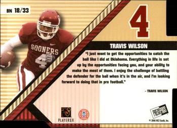 2006 Press Pass - Big Numbers #BN18 Travis Wilson Back