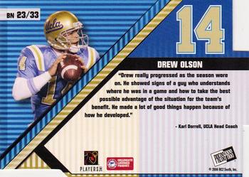2006 Press Pass - Big Numbers #BN23 Drew Olson Back