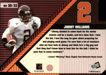 2006 Press Pass - Big Numbers #BN30 Jimmy Williams Back