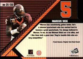 2006 Press Pass - Big Numbers #BN31 Marcus Vick Back