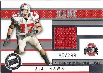 2006 Press Pass - Game Used Jerseys Silver #JC/AH A.J. Hawk Front