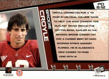 2006 Press Pass - Paydirt #PD8 Brodie Croyle Back