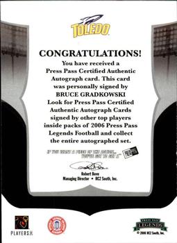 2006 Press Pass Legends - Autographs #NNO Bruce Gradkowski Back