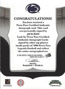 2006 Press Pass Legends - Autographs #NNO Jack Ham Back