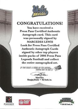 2006 Press Pass Legends - Autographs #NNO Marcedes Lewis Back