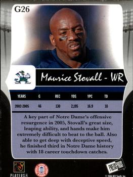 2006 Press Pass Legends - Gold #G26 Maurice Stovall Back