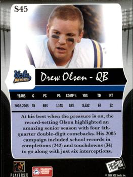 2006 Press Pass Legends - Silver #S45 Drew Olson Back