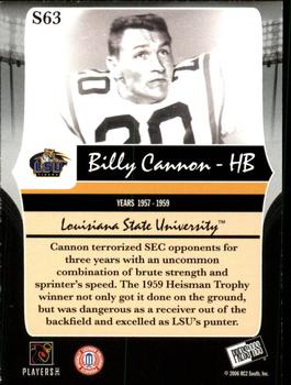 2006 Press Pass Legends - Silver #S63 Billy Cannon Back