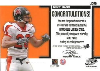 2006 Press Pass SE - Game Used Jerseys Silver #JC/MH Mike Hass Back