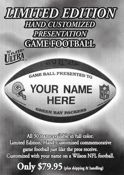 1997 Ultra #NNO Hand Customized Presentation Game Football Offer Front