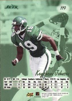 1997 Ultra #119 Keyshawn Johnson Back