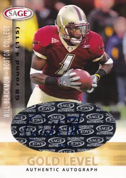 2006 SAGE - Autographs Gold #A6 Will Blackmon Front