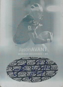 2006 SAGE - Autographs Printing Plates Cyan #A3 Jason Avant Front