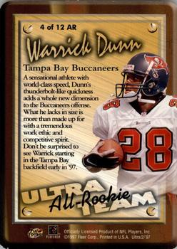 1997 Ultra - All-Rookie Team #4 AR Warrick Dunn Back