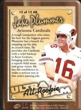 1997 Ultra - All-Rookie Team #12 AR Jake Plummer Back