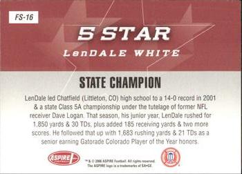 2006 SAGE Aspire - 5 Star #FS16 LenDale White Back