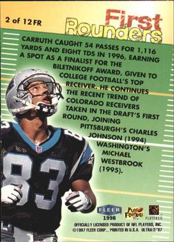 1997 Ultra - First Rounders #2 FR Rae Carruth Back