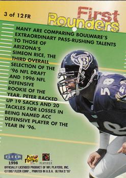 1997 Ultra - First Rounders #3 FR Peter Boulware Back