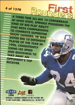 1997 Ultra - First Rounders #4 FR Shawn Springs Back
