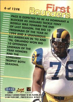 1997 Ultra - First Rounders #6 FR Orlando Pace Back