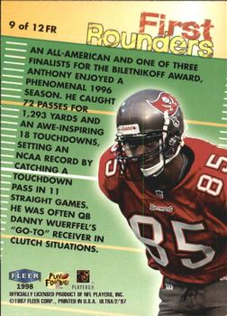 1997 Ultra - First Rounders #9 FR Reidel Anthony Back