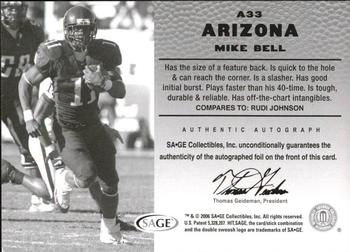 2006 SAGE HIT - Autographs Gold #A33 Mike Bell Back