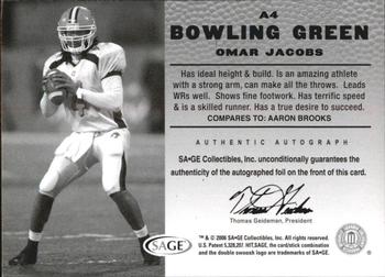 2006 SAGE HIT - Autographs Silver #A4 Omar Jacobs Back