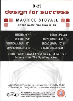 2006 SAGE HIT - Design for Success Silver #D-25 Maurice Stovall Back