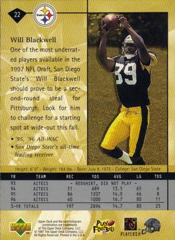 1997 Upper Deck #22 Will Blackwell Back