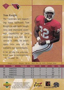 1997 Upper Deck #7 Tom Knight Back