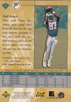 1997 Upper Deck #8 Yatil Green Back