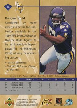 1997 Upper Deck #18 Dwayne Rudd Back