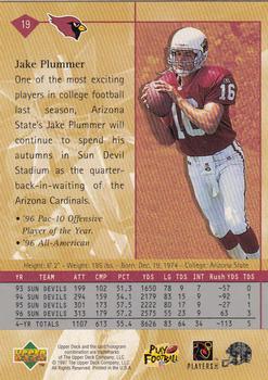 1997 Upper Deck #19 Jake Plummer Back