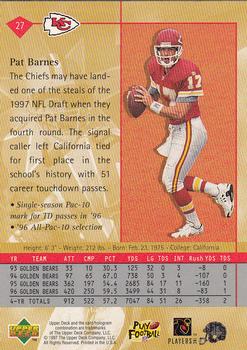 1997 Upper Deck #27 Pat Barnes Back