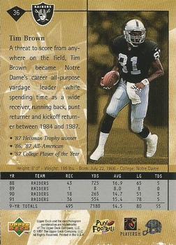 1997 Upper Deck #36 Tim Brown Back