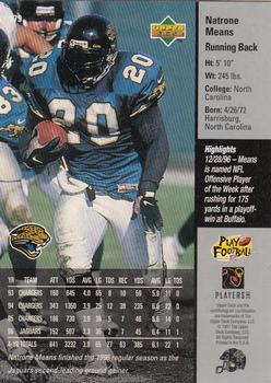 1997 Upper Deck #179 Natrone Means Back
