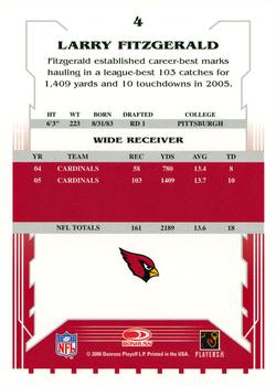 2006 Score - Glossy #4 Larry Fitzgerald Back