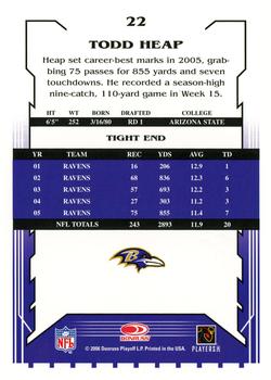 2006 Score - Glossy #22 Todd Heap Back