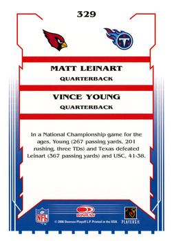 2006 Score - Glossy #329 Matt Leinart / Vince Young Back