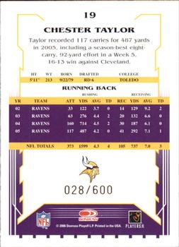 2006 Score - Gold #19 Chester Taylor Back