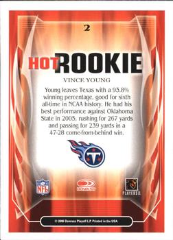 2006 Score - Hot Rookies #2 Vince Young Back
