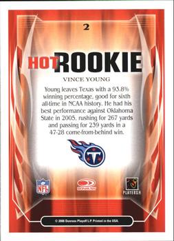 2006 Score - Hot Rookies Glossy #2 Vince Young Back