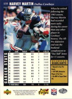 1997 Upper Deck Legends #135 Harvey Martin Back