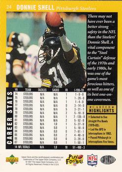 1997 Upper Deck Legends #24 Donnie Shell Back