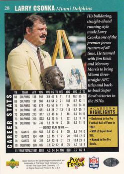1997 Upper Deck Legends #28 Larry Csonka Back