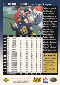 1997 Upper Deck Legends #41 Charlie Joiner Back